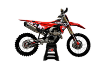 Termignoni underseat titanium racing exhaust fitted to Ducati Desmo MX 450 2025-2026 motocross bike