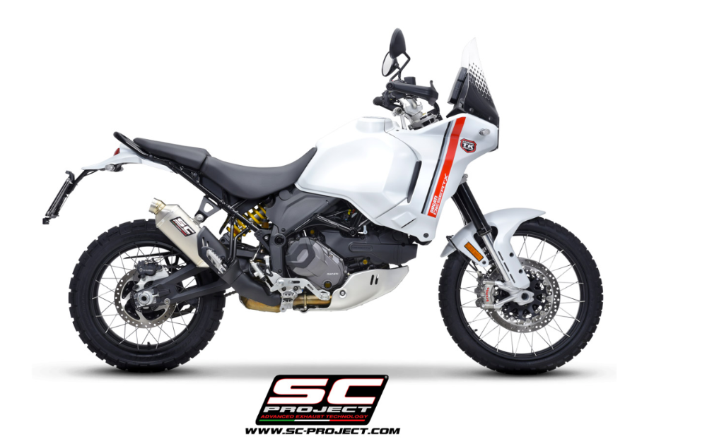 SC Project Rally Raid Titanium Silencer Ducati Desert-X 2022-24 - Motorcycle Performance Store 