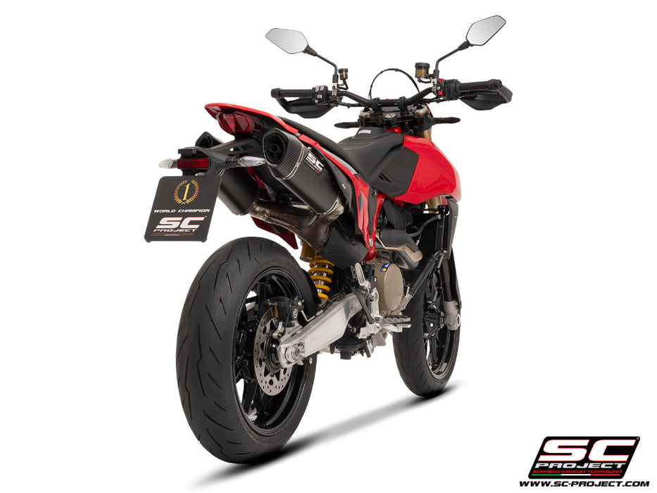 SC Project SC1-S Carbon Underseat Silencers Ducati Hypermotard 698 2024 - Motorcycle Performance Store 