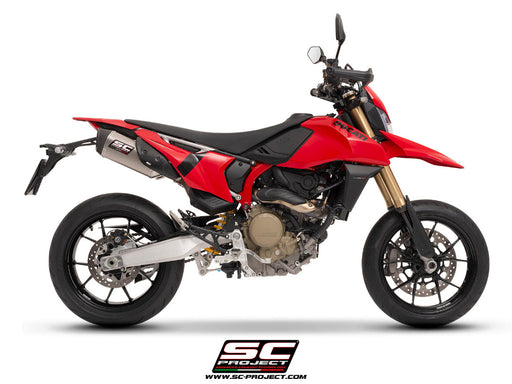 SC Project SC1-S Titanium Underseat Silencers Ducati Hypermotard 698 2024 - Motorcycle Performance Store 