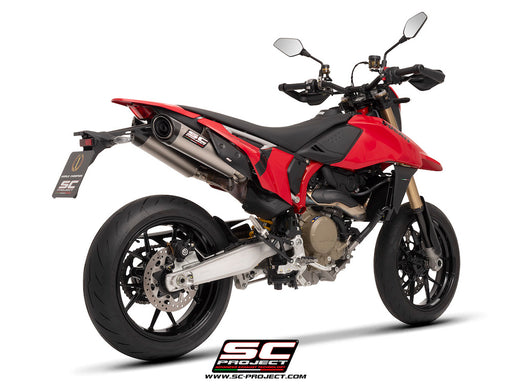 SC Project S1-C Titanium Underseat Silencers Ducati Hypermotard 698 2024 - Motorcycle Performance Store 