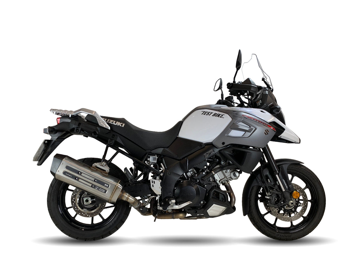 Ixil Mega Xtrem Trail Silencer for the Suzuki DL1050 V-Strom, Available at Motorcycle Performance Stores.