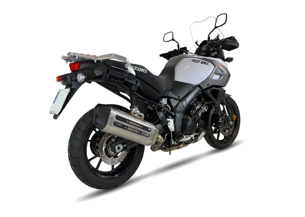 Ixil Mega Xtrem Trail Silencer for the Suzuki DL1050 V-Strom, Available at Motorcycle Performance Stores.