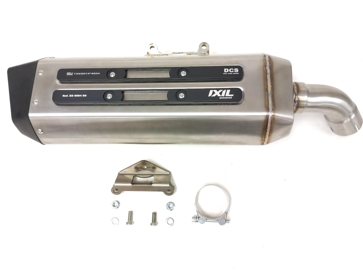 Ixil Mega Xtrem Trail Silencer for the Suzuki DL1050 V-Strom, Available at Motorcycle Performance Stores.