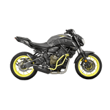 EXAN X - Black Ovale Full System - YAMAHA MT-07 2017-20 - Motorcycle Performance Store