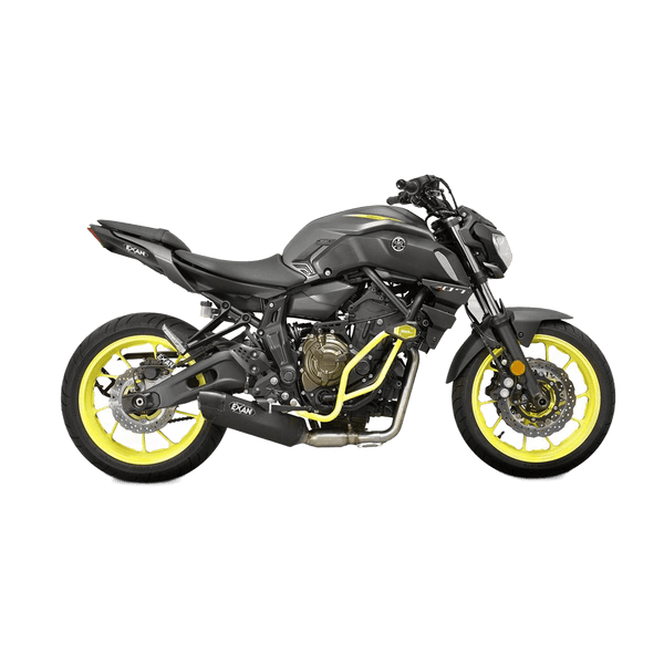EXAN X - Black Ovale Full System - YAMAHA MT-07 2017-20 - Motorcycle Performance Store