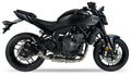 Ixil Sport Xtrem Black full exhaust system fitted to Yamaha MT-07 with round matte black silencer