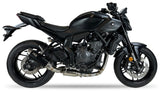 Ixil Sport Xtrem Black full exhaust system fitted to Yamaha MT-07 with round matte black silencer