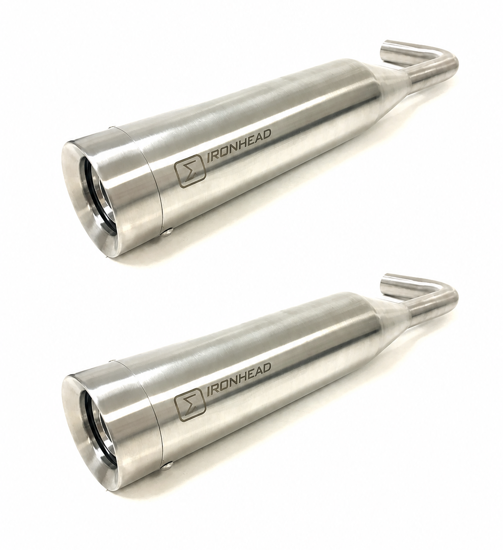 Ironhead Round Matt Inox Silencers Honda CB1100 (EX/RS) 2016-20 image 3