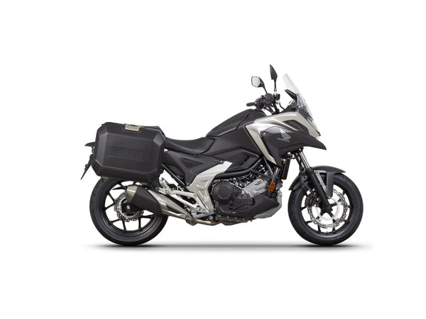 SHAD SH35 panniers with 4P fitting kit Honda NC750X 2021-2025 aluminium look 35 litre motorcycle luggage system