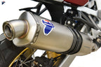Termignoni Titanium Slip-On Silencer for Honda Africa Twin CRF1100L 2020-2023 with exhaust valve link pipe, fixed dB killer and Honda aluminium pannier compatibility_2