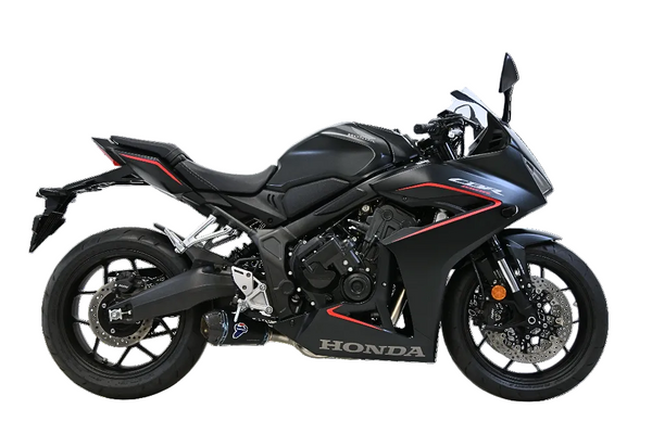Termignoni Relevance Conical Black-Blue Titanium Full System installed on a Honda CBR650R 2018-26