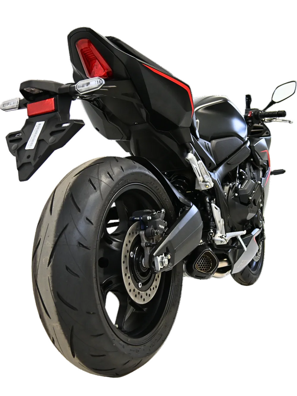 Termignoni Relevance Conical Black-Blue Titanium Full System installed on a Honda CBR650R 2018-26