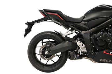 Termignoni Relevance Black Titanium full exhaust system with stainless steel racing headers, conical black titanium silencer and removable dB killer for Honda CB650R 2018–2026_1