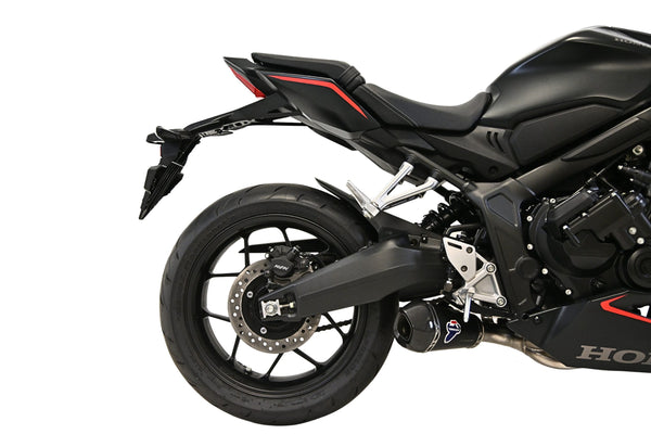 Termignoni Relevance Black Titanium full exhaust system with stainless steel racing headers, conical black titanium silencer and removable dB killer for Honda CB650R 2018–2026_1