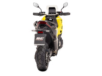 SC-Project oval carbon fibre slip-on silencer fitted to Honda X-ADV 750 2025-2026 with carbon heat shield