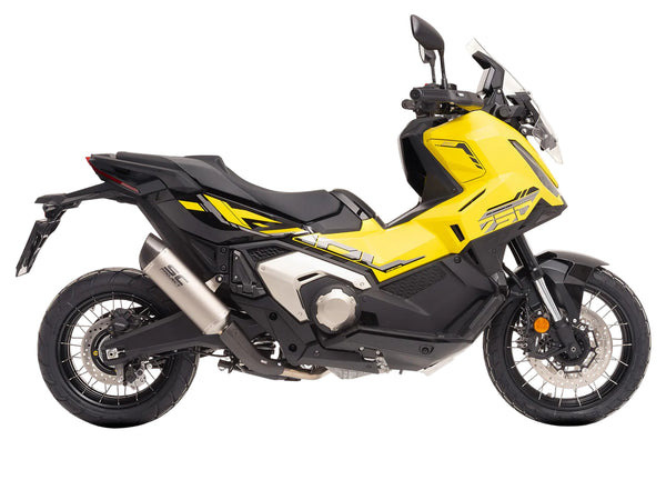 SC-Project oval titanium slip-on silencer fitted to Honda X-ADV 750 2025-2026 with carbon fibre heat shield_1