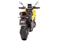 SC-Project SC1-R carbon fibre slip-on silencer fitted to Honda X-ADV 750 2025-2026 with carbon heat shield