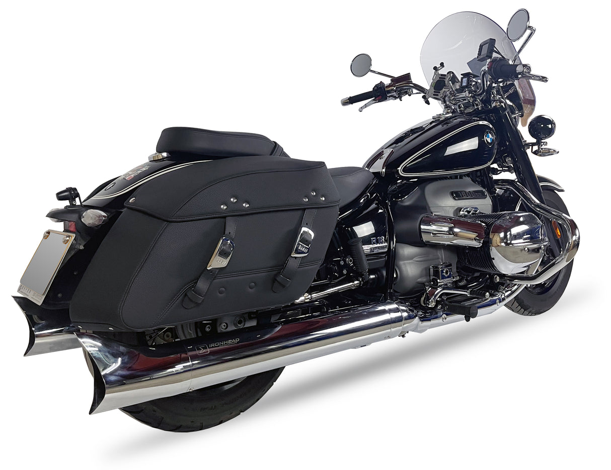 Ironhead Round Chrome Exhaust Silencers BMW R18 2020-23 image 3