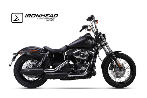 Ironhead Black Silencers for the Harley Davidson Dyna Street Bob - Motorcycle Performance Store