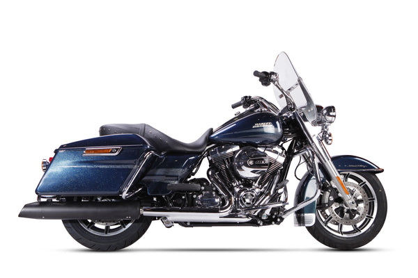Ironhead HC2-1B Dual Black Silencers Harley Davidson Touring Road King 2006-16