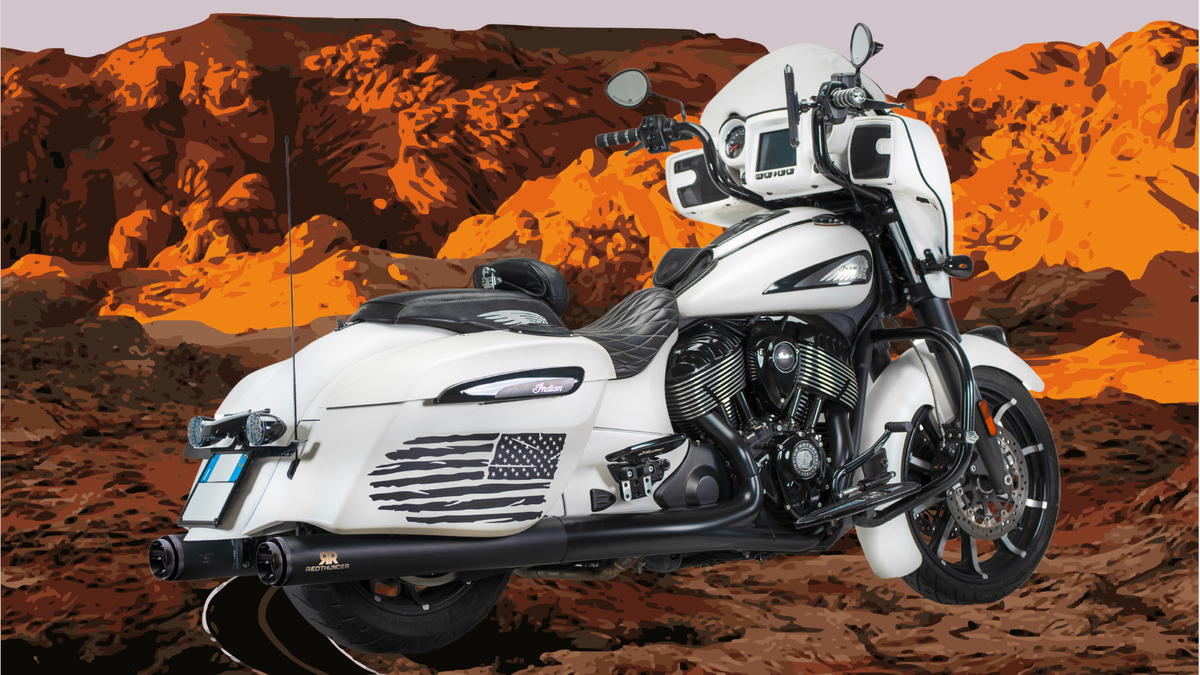 RedThunder Dual Slip-On Exhausts for the Indian Pursuit (Dark Horse/Limited) (2021-26). Available at Motorcycle Performance Store.