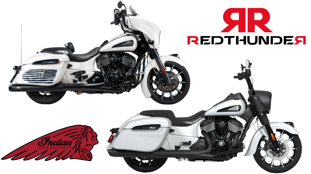 RedThunder Dual Slip-On Exhausts for the Indian Challenger (Dark Horse/Limited) (2021-26). Available at Motorcycle Performance Store.