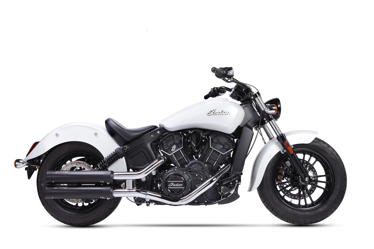 Ironhead Round Dual Silencers Indian Scout Bobber 2015-23 image 2