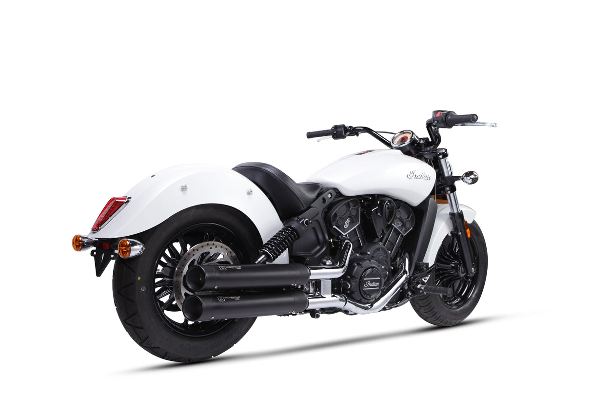 Ironhead Round Dual Silencers Indian Scout Bobber 2015-23 image 3