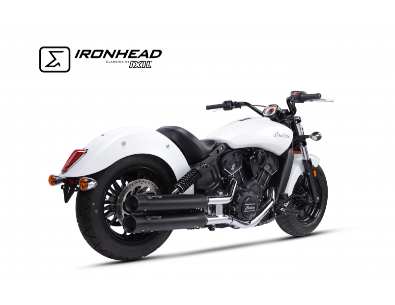 Ironhead Dual Black Silencers for the Indian Scout_1