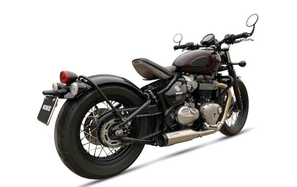 IRONHEAD HC1-3S Conical Silencers Triumph Bonneville Bobber 2017-22 - Motorcycle Performance Store