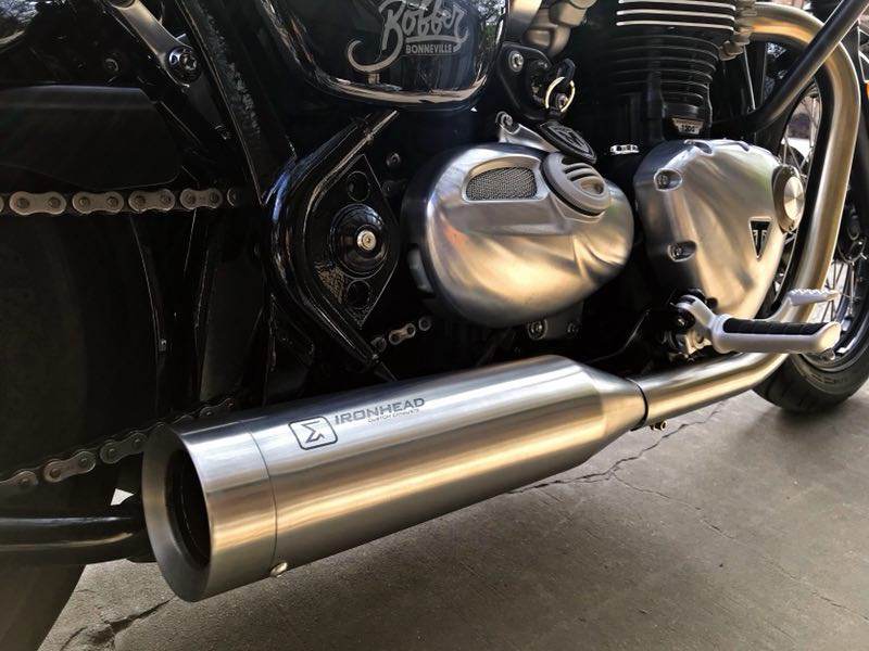 IRONHEAD HC1-3S Conical Silencers Triumph Bonneville Bobber 2017