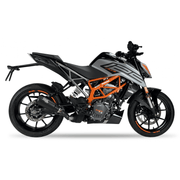 IXIL CM3259RB Race Xtrem Black Slip-On Exhaust KTM Duke 125 2021-23, matt black stainless-steel conical silencer with removable dB killer, 230 mm length