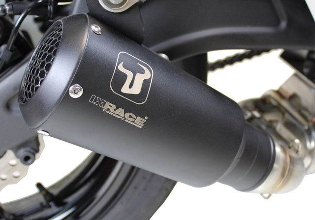 IXRACE M2 Black Silencer - Kawasaki Z400 2019-23 - Motorcycle Performance Store