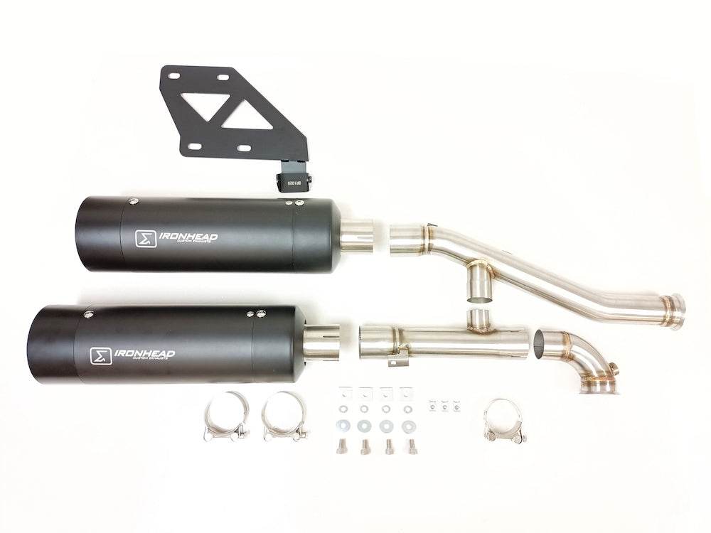 Ironhead Black Silencers Harley Davidson Sportster 1250 S 2021-24 - Motorcycle Performance Store