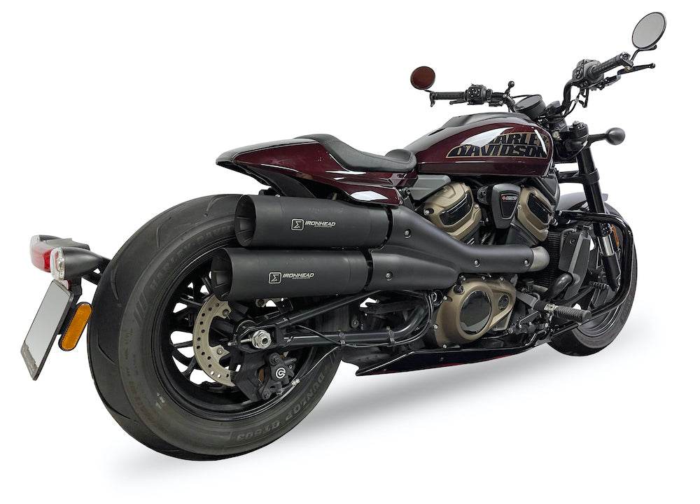 Ironhead Black Silencers Harley Davidson Sportster 1250 S 2021-24 - Motorcycle Performance Store