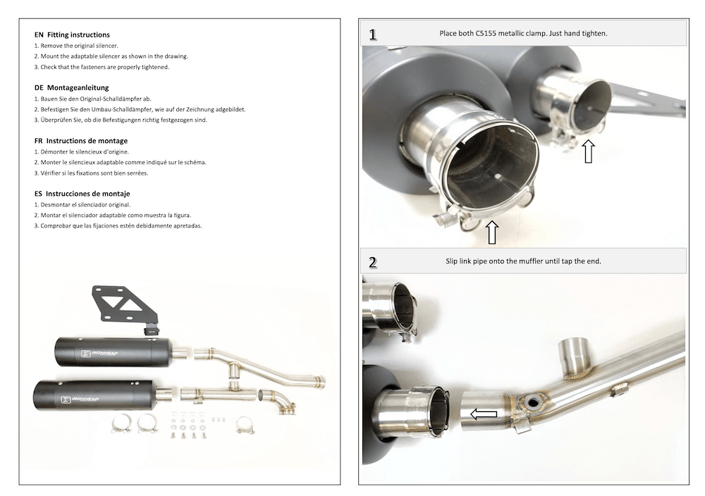 Ironhead Black Silencers Harley Davidson Sportster 1250 S 2021-24 - Motorcycle Performance Store