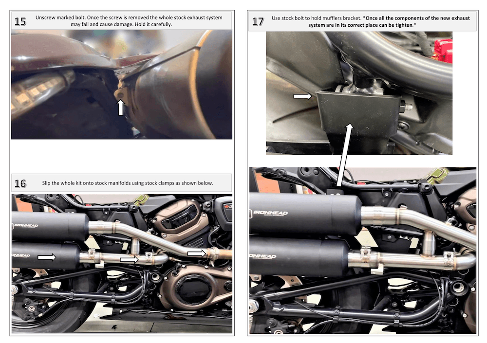 Ironhead Black Silencers Harley Davidson Sportster 1250 S 2021-24 - Motorcycle Performance Store