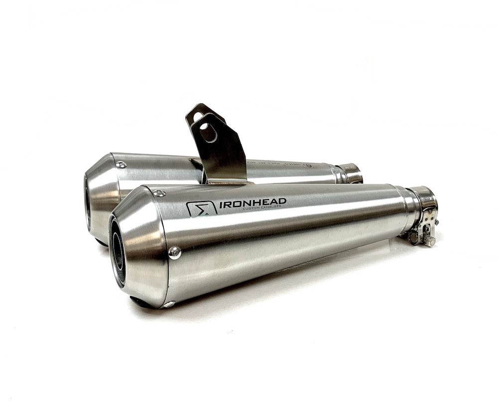 Ironhead OVC11 Conical Silencers Triumph Street Twin 2016-22 - Motorcycle Performance Store