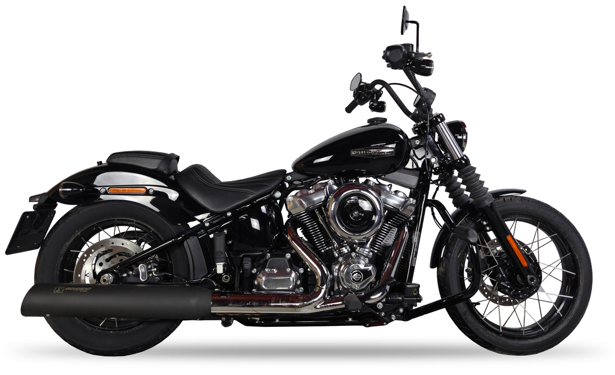 Ironhead Round Black Silencer Harley Davidson Street Bob 2025 - Slip on Silencer