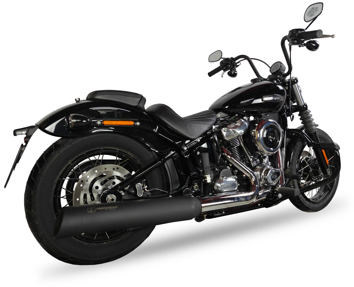 Ironhead Round Black Silencer Harley Davidson Street Bob 2025 - Slip on Silencer