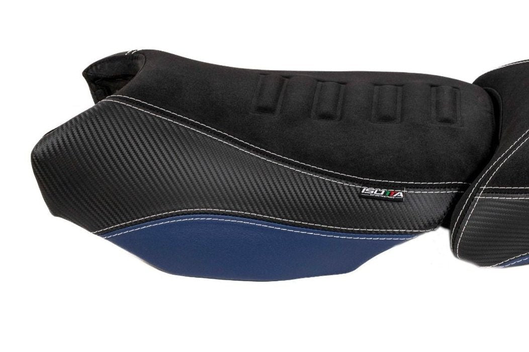 Isotta Comfort Riders Seat Black/Blue/Red Trophy BMW R1200GS 2013-19 image 3