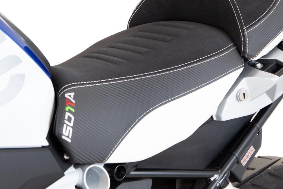 Isotta Comfort Riders Seat Black/White/Red/Blue HP BMW R1200GS 2013-19