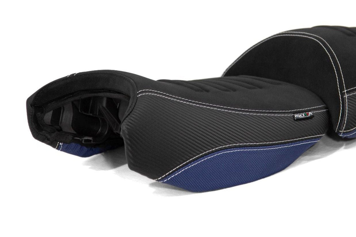 Isotta Comfort Riders Seat Lowered Black/Blue/Red Trophy BMW R1250GS 2019-23