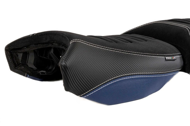 Isotta Comfort Riders Seat with Prostate Channel Black/Blue/Red Trophy BMW R1250GS