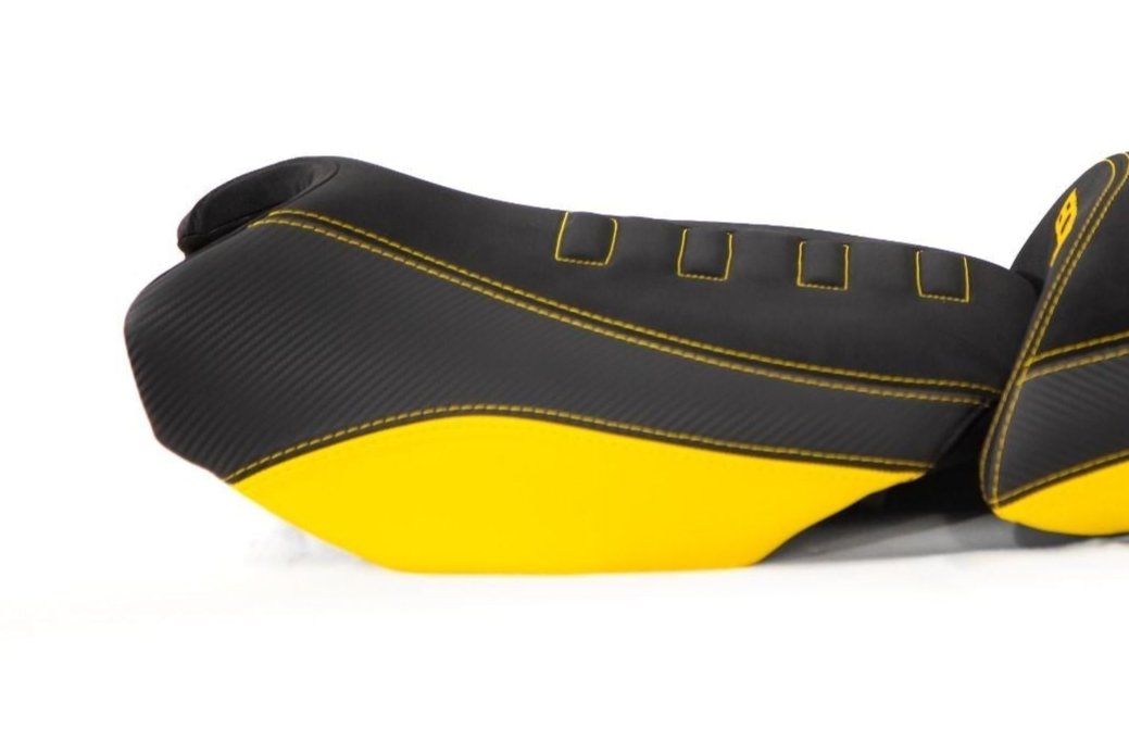 Isotta Comfort Riders Seat with Prostate Channel Black/Yellow 40th Anniversary BMW R1250GS 2019-23 image 2