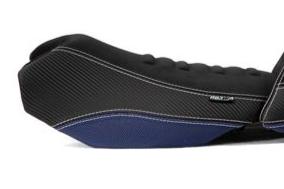 Isotta Comfort Riders Seat with Prostate Channel Lowered Black/Blue/Red Trophy BMW R1200GS