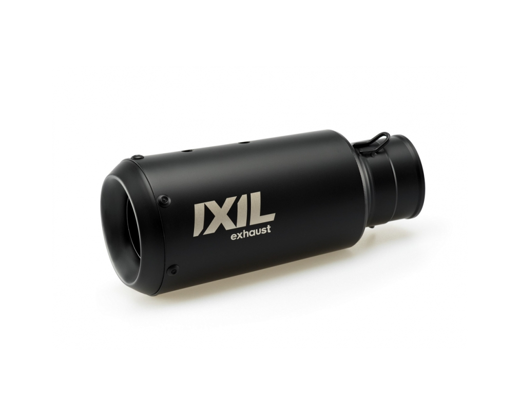 Ixil Race Xtrem black conical full exhaust system for Voge 125 R with stainless collectors, carbon heat shield and lambda sensor port_2