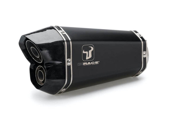 Ixrace M8 Dual Black Silencer Kawasaki Z900 A2 only 2017-24 - Motorcycle Performance Store
