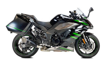 Ixrace MK1 Black Slashcut Silencer Kawasaki Ninja 1000 SX 2020-25 - Motorcycle Performance Store